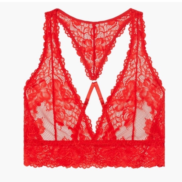Savage X Fenty Red Lace Racerback Bralette Intimates 3X - Picture 3 of 9